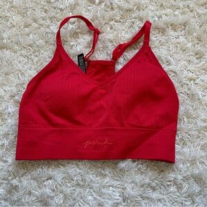 Pink Active by Victoria’s Secret VS Seamless Racerback Sports Bra XS in Red